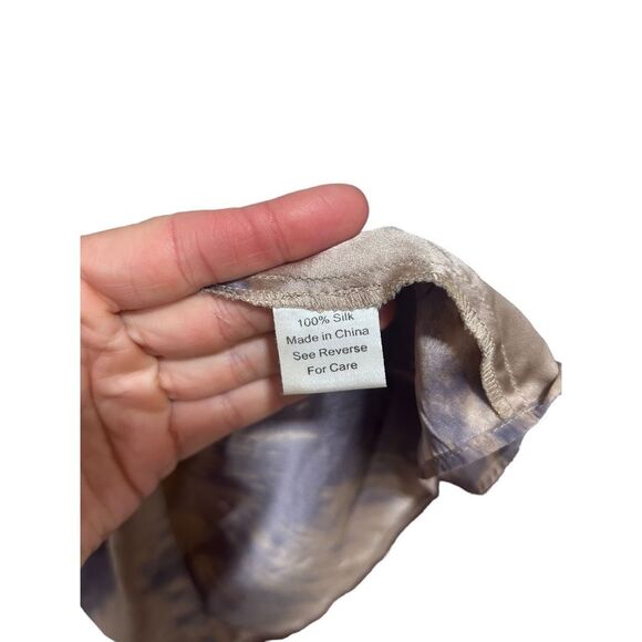 Parker Silk Tie Dyed Ombre Print Cinched Waist Blouson Dress Gray Size Medium - Picture 4 of 10